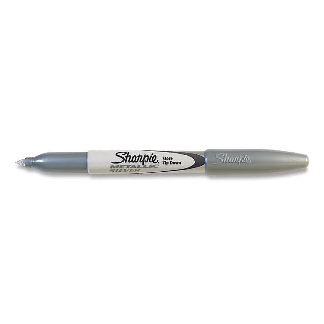 Sharpie Metallic Permanent Marker, Fine Point, Metallic Silver, 12ct. 3