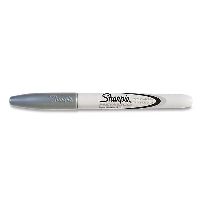 Sharpie Metallic Permanent Marker, Fine Point, Metallic Silver, 12ct. 4