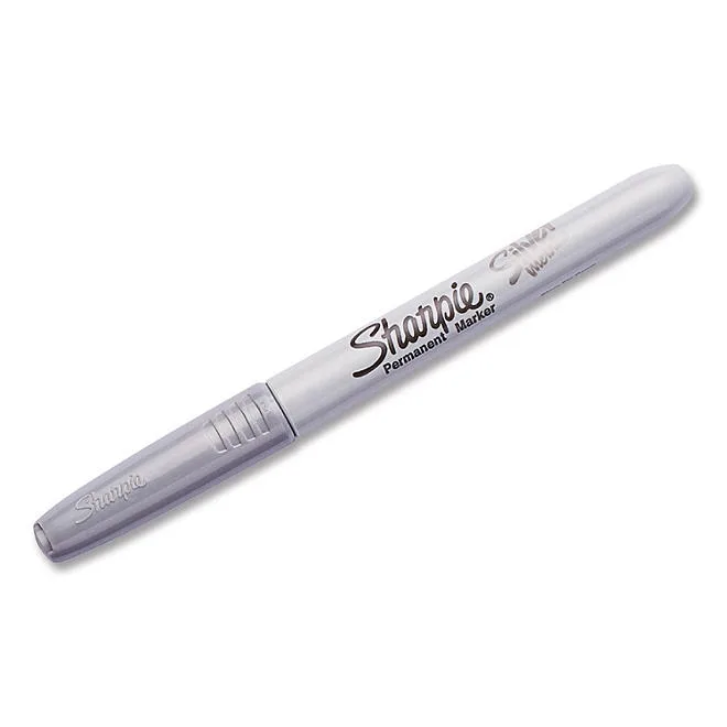 Sharpie Metallic Permanent Marker, Fine Point, Metallic Silver, 12ct. 5