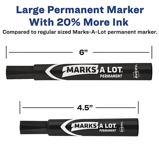 Avery MARKS A LOT Large Desk-Style Permanent Marker Value Pack, Broad Chisel Tip, Black, 36/Pack 4
