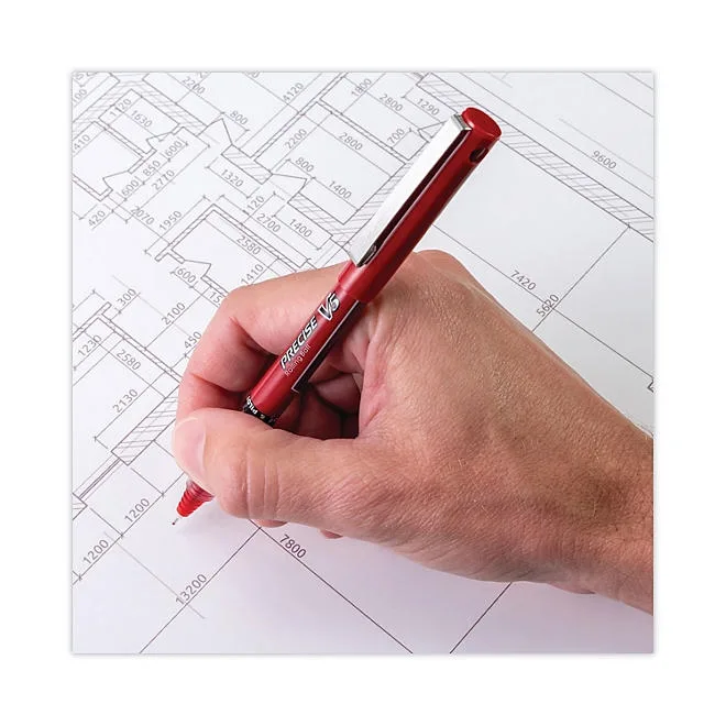 Pilot Precise V5 Roller Ball Precision Point Stick Pens, Extra-Fine, Red, 12 ct. 5