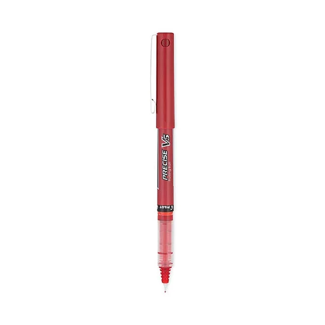 Pilot Precise V5 Roller Ball Precision Point Stick Pens, Extra-Fine, Red, 12 ct. 2