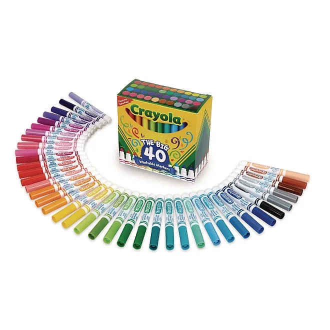 Crayola Washable Markers, Broad Point, Assorted Classic Colors, 40/Set 3