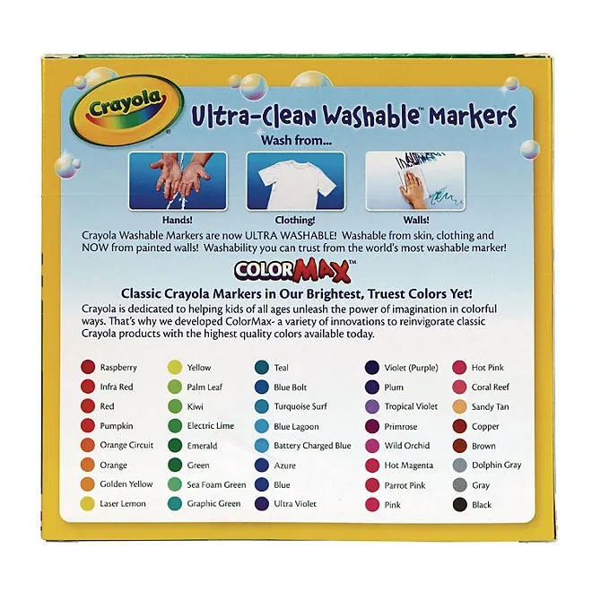 Crayola Washable Markers, Broad Point, Assorted Classic Colors, 40/Set 5