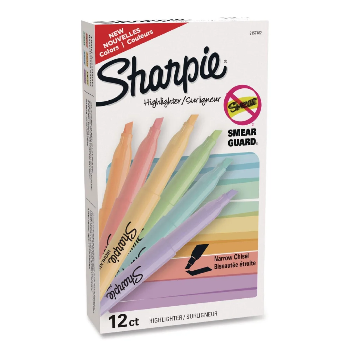 Sharpie Pocket Style Highlighters, Assorted Ink Colors, Chisel Tip, Assorted Barrel Colors, 12/Pack