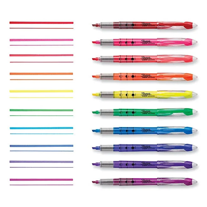 Sharpie - Accent Liquid Pen Style Highlighter, Chisel Tip, Assorted - 10/Set 4