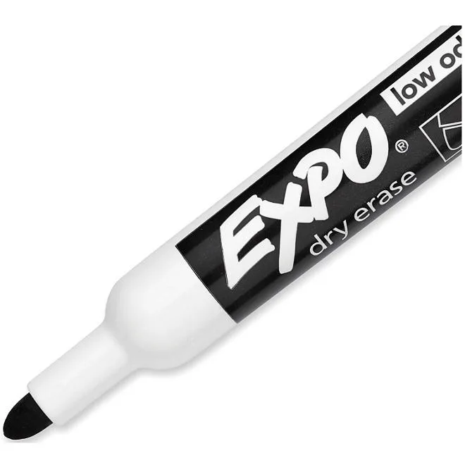EXPO Low Odor Dry Erase Markers, Black Bullet Tip, 12 ct. 5