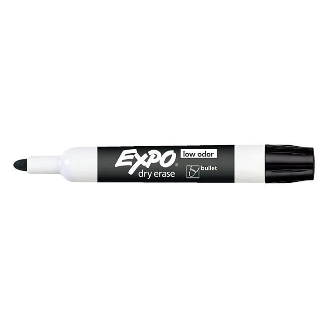 EXPO Low Odor Dry Erase Markers, Black Bullet Tip, 12 ct. 4