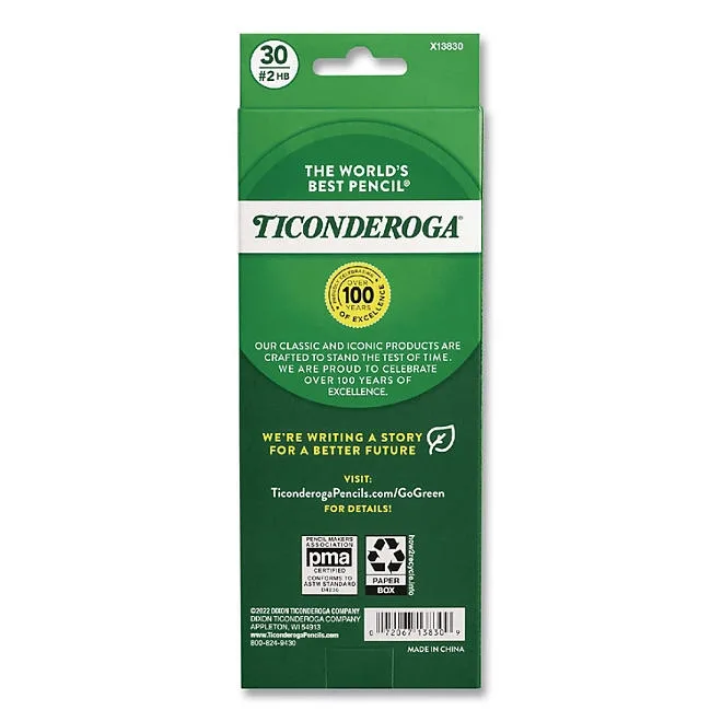 Ticonderoga Pre-Sharpened Pencil, HB 2, Yellow Barrel, 30ct. 4