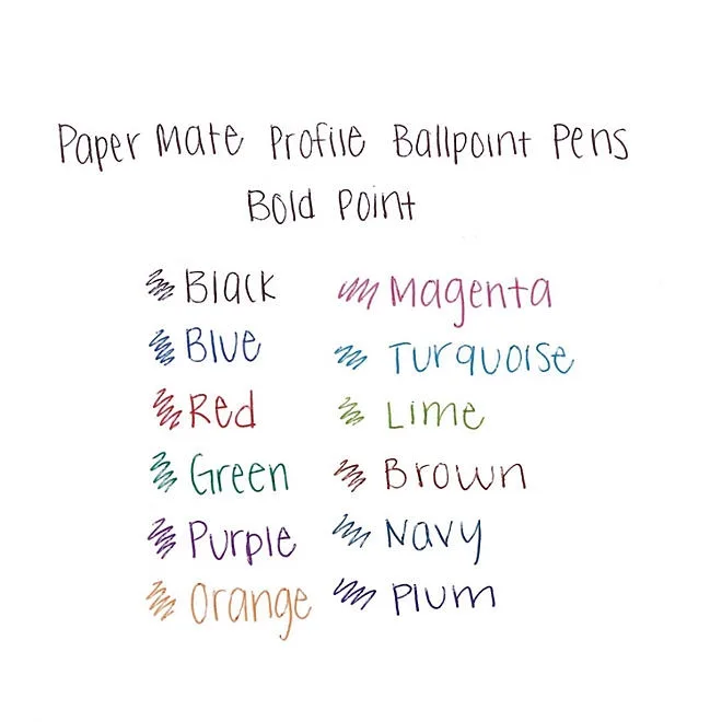 PaperMate Profile Ballpoint Pen, Retractable, Bold 1.4 mm, Black Ink, Translucent Black Barrel, Dozen 5