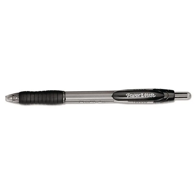 PaperMate Profile Ballpoint Pen, Retractable, Bold 1.4 mm, Black Ink, Translucent Black Barrel, Dozen 3