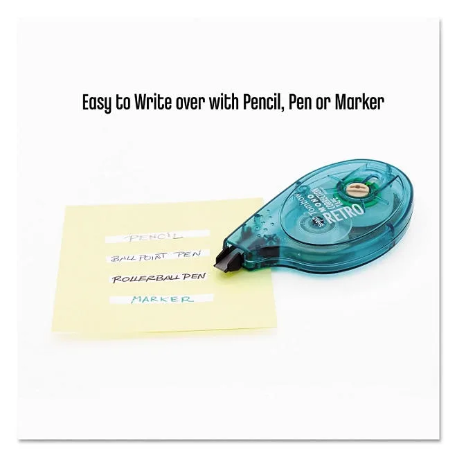 Tombow® MONO Original Correction Tape, Asst RetroColor Applicators, 1/6" x 394", 6pk. 4