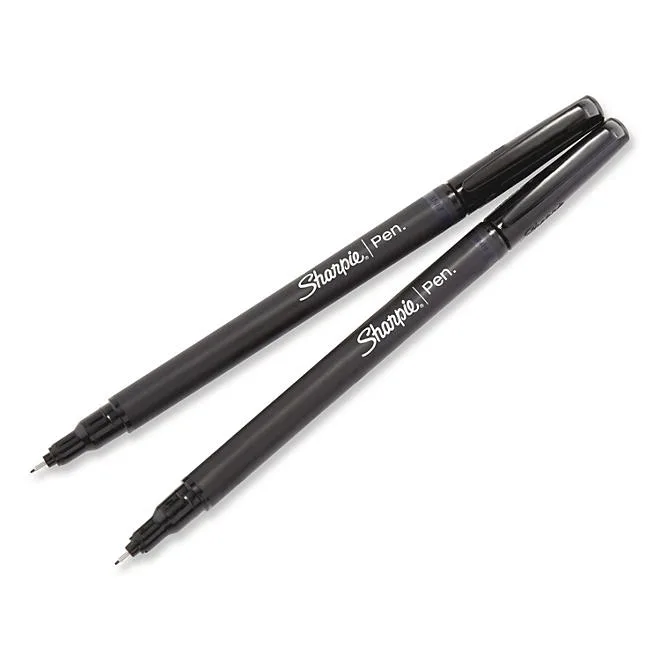 Sharpie Art Pen Porous Point Pen, Stick, Fine 0.4 mm, Assorted Ink Colors, Black Barrel, 24/Pack 5