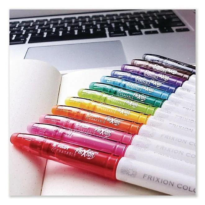 Pilot FriXion Colors Erasable Porous Point Pen, Stick, Bold 2.5 mm, Assorted Ink and Barrel Colors, 12/Pack 5