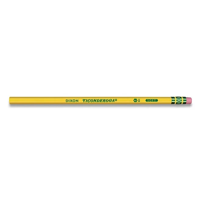 Ticonderoga Pencils, HB (2), Black Lead, Yellow Barrel, 24/Pack 4