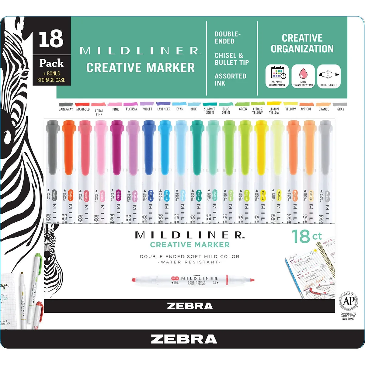 Mildliner Double Ended Highlighter Assorted 18 pk.