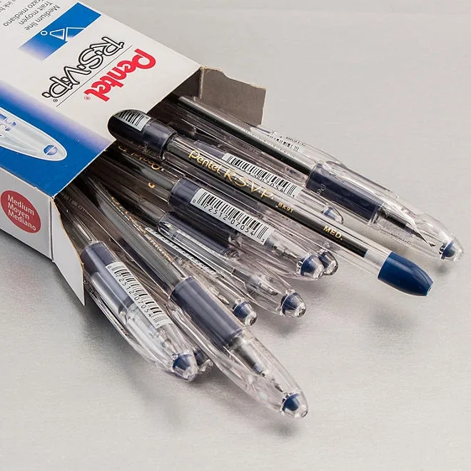 Pentel - R.S.V.P. Ballpoint Stick Pen, Blue Ink, Medium - 12 Pens 5
