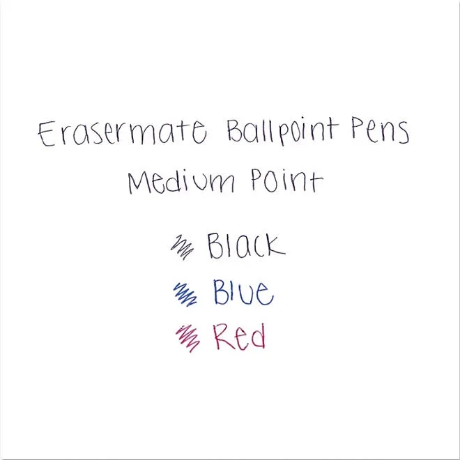 Paper Mate - Eraser Mate Ballpoint Stick Erasable Pen, Black Ink, Medium - Dozen 5