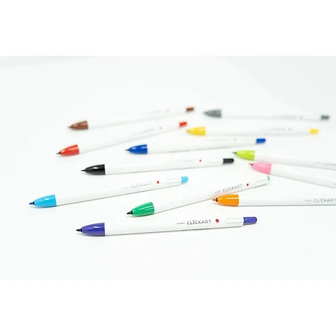 ClickArt Retractable Marker Pen 0.6mm Assorted 18pk 3