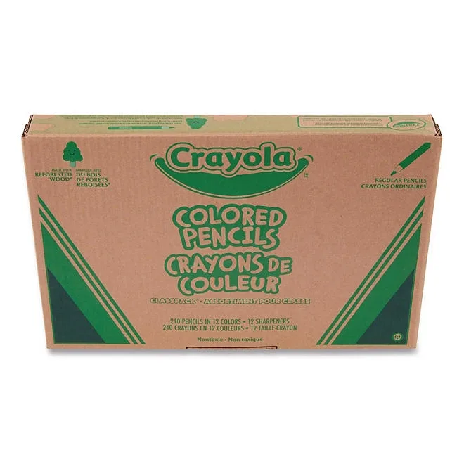 Crayola Color Pencil Classpack Set with (240) Pencils and (12) Pencil Sharpeners, Assorted Lead and Barrel Colors, 240/Pack 2