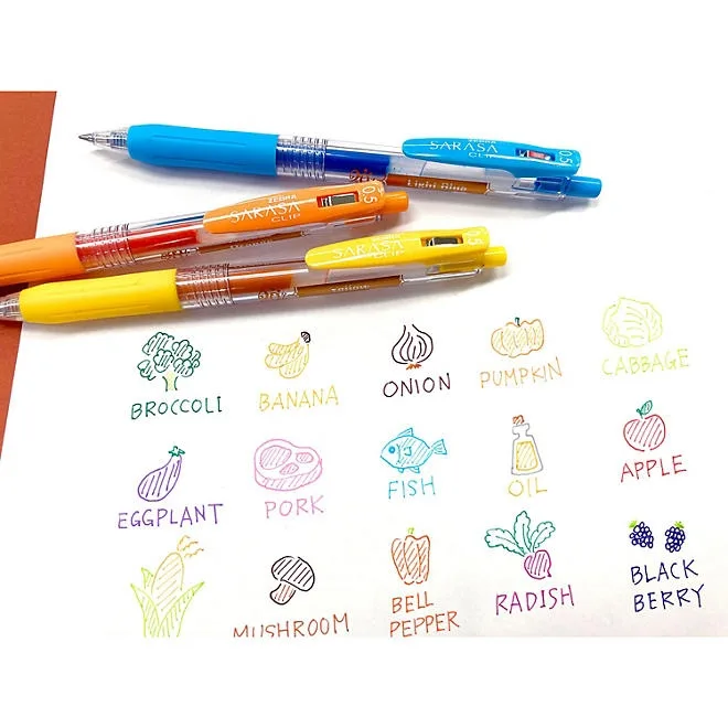 Sarasa Clip Gel Retractable .5mm Assorted 20 Pack 5