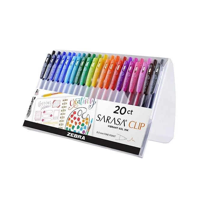 Sarasa Clip Gel Retractable .5mm Assorted 20 Pack 3