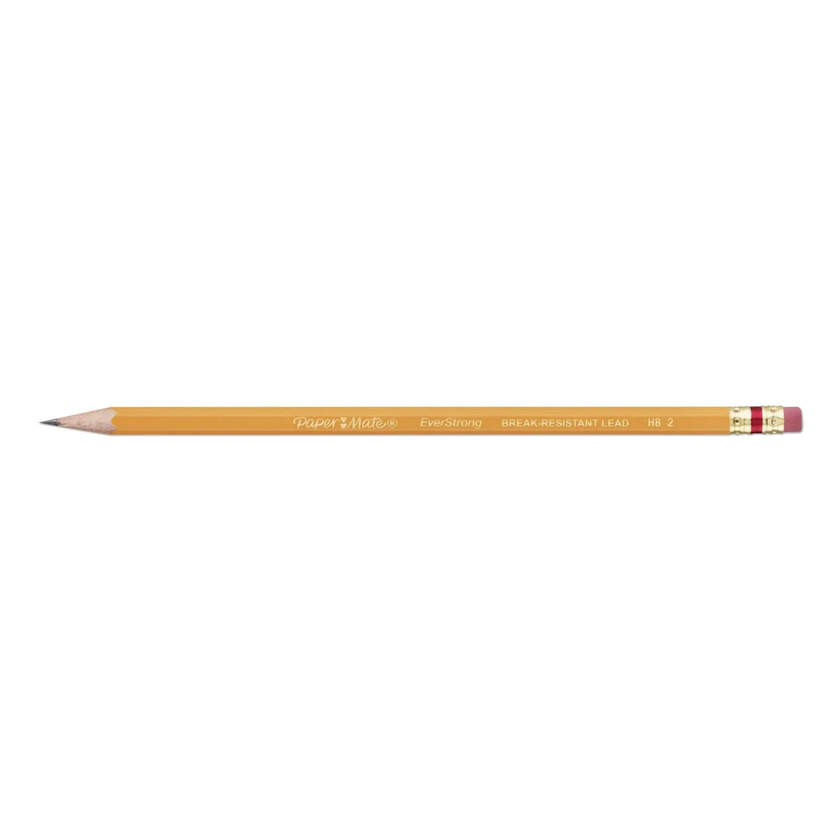 PaperMate EverStrong 2 Pencils, HB (2), Black Lead, Yellow Barrel, 24/Pack