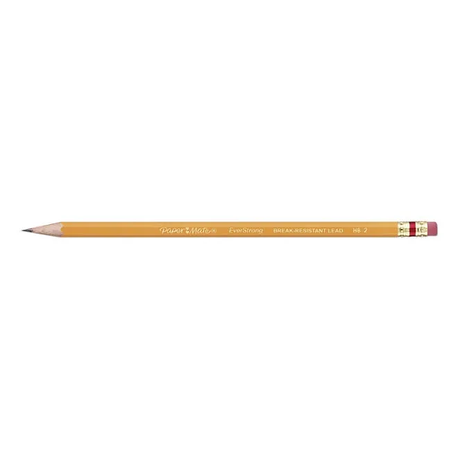 PaperMate EverStrong 2 Pencils, HB (2), Black Lead, Yellow Barrel, 24/Pack 2