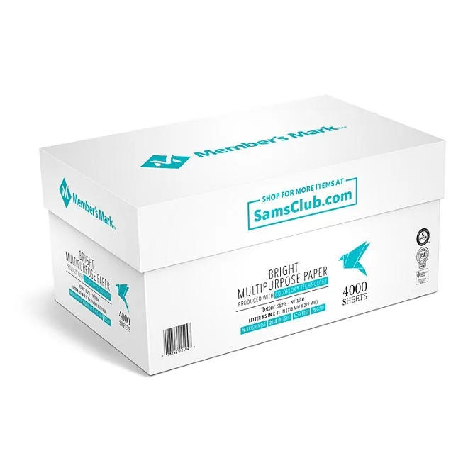 Member's Mark Multipurpose Paper, 8.5 x 11", 96 Bright, 20 lbs., 8 Reams (4,000 sheets) 4