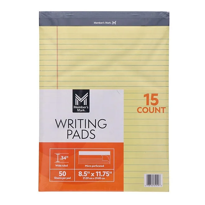 Member's Mark Legal Writing Pad - Perforated Canary 15-Pack 2