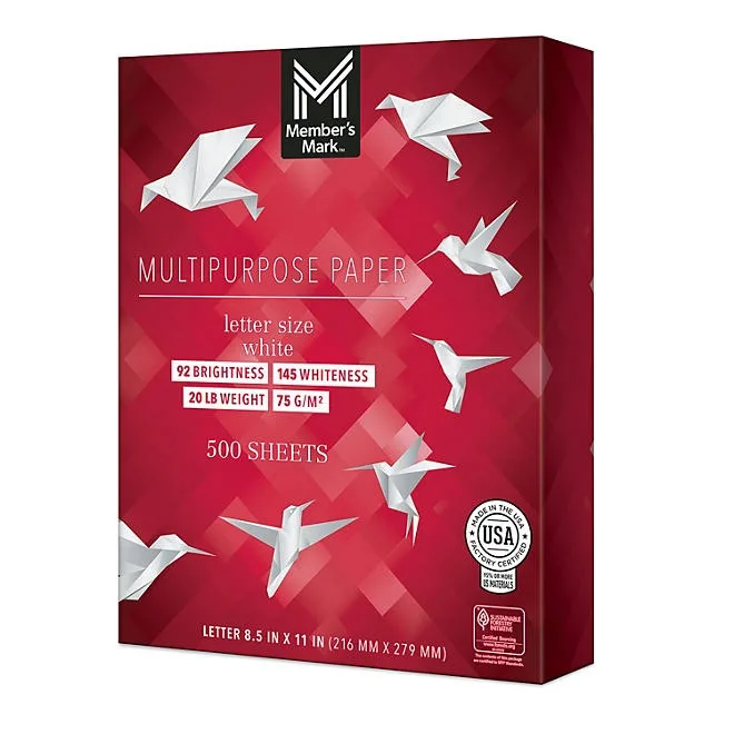 Member's Mark Multipurpose Copy Paper, 8.5 x 11", 92 Bright, 20 lbs., 8 Reams (4,000 sheets) 4