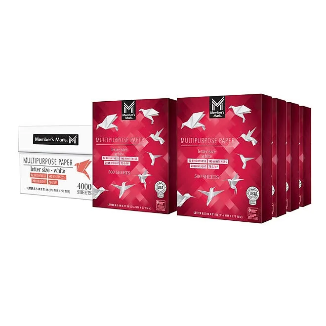Member's Mark Multipurpose Copy Paper, 8.5 x 11", 92 Bright, 20 lbs., 8 Reams (4,000 sheets) 2