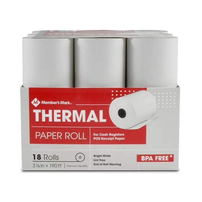 Member's Mark Thermal Receipt Paper Rolls, 3 1/8" X 190', 18 Rolls 2