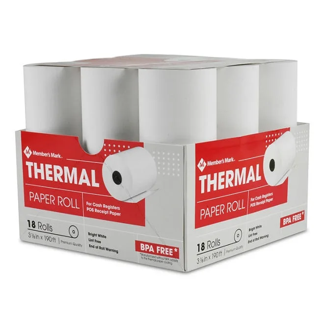 Member's Mark Thermal Receipt Paper Rolls, 3 1/8" X 190', 18 Rolls 3
