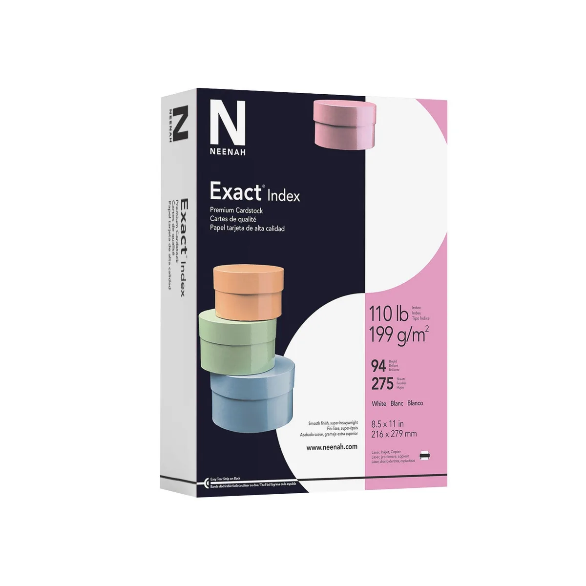 Exact Index Cardstock, 8.5 x 11", 94 Bright, 110 lbs., 1 Ream (275 sheets)