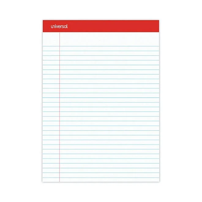 Universal Perforated Edge Writing Pad, Legal Ruled, Letter, White, 50-Sheet Pads, 12ct. 4
