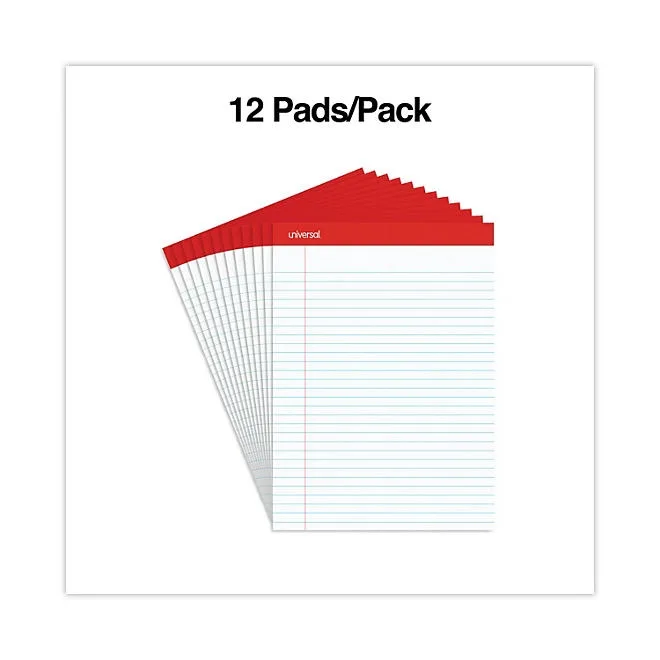 Universal Perforated Edge Writing Pad, Legal Ruled, Letter, White, 50-Sheet Pads, 12ct. 5