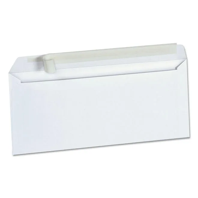 Universal Peel Seal Strip Security Envelope, 10, 4 1/8" x 9 1/2", White, 100/Box 5