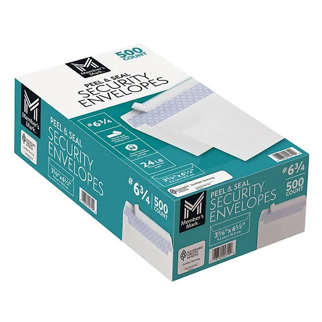 Member's Mark Security Envelope 6-3/4, 500 ct. 3