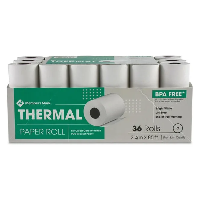 Member's Mark Thermal Receipt Paper Rolls, 2 1/4" X 85', 36 Rolls 2