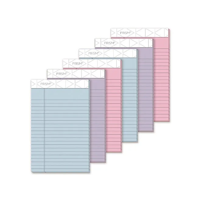 TOPS - Prism Plus Colored Junior Legal Pads, 5 x 8, Pastels - 6 50-Sheet Pads/Pack 2