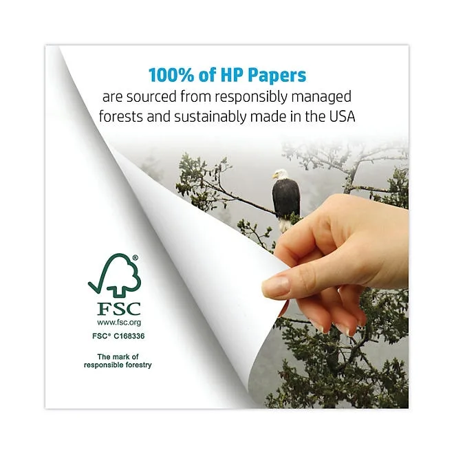 HP Bright White Inkjet Paper, 24lb, 97 Bright, 8 1/2 x 11, 500 Sheets/Ream 5