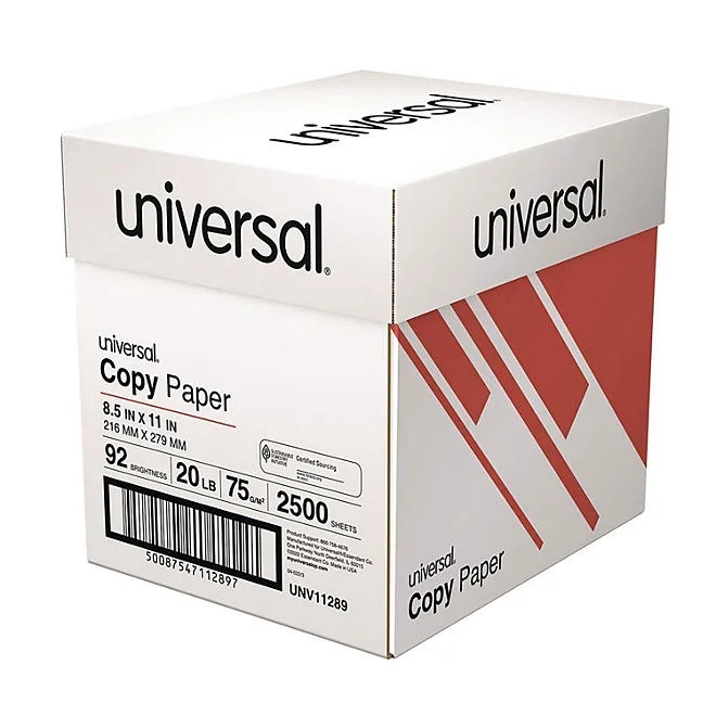 Universal Copy Paper, 20 lb, 92 Bright, 8.5 x 11”, 5 Reams Half-Case 4
