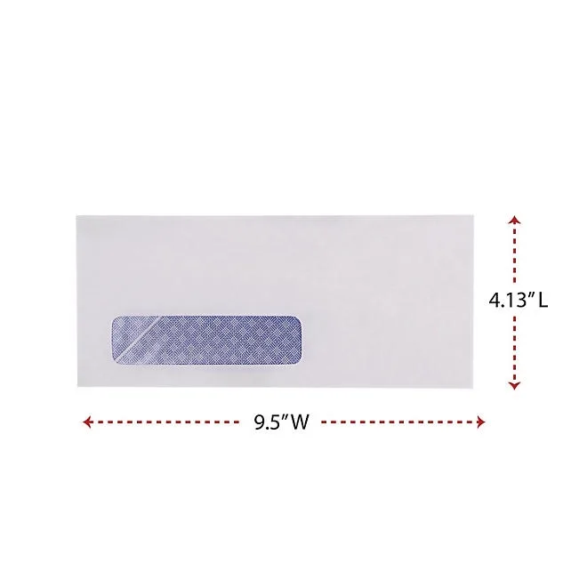 Universal 10 Security Tinted Window Business Envelope, V-Flap, White, 500ct. 4
