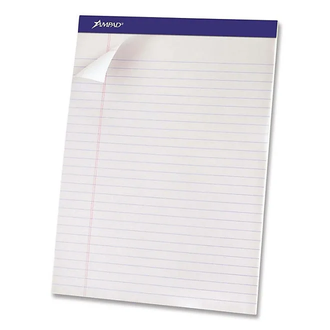 Ampad - Evidence Perf Top, Legal Rule, Letter, White, 50-Sheet Pads/Pack - Dozen 3