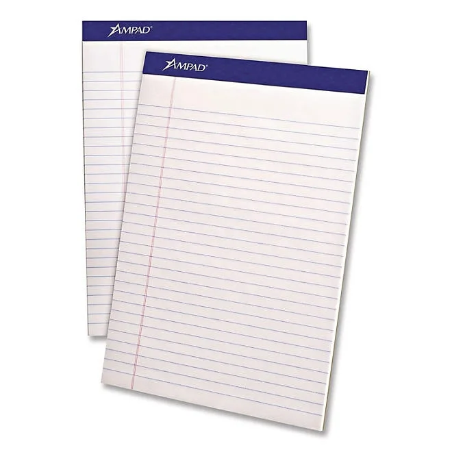 Ampad - Evidence Perf Top, Legal Rule, Letter, White, 50-Sheet Pads/Pack - Dozen 2