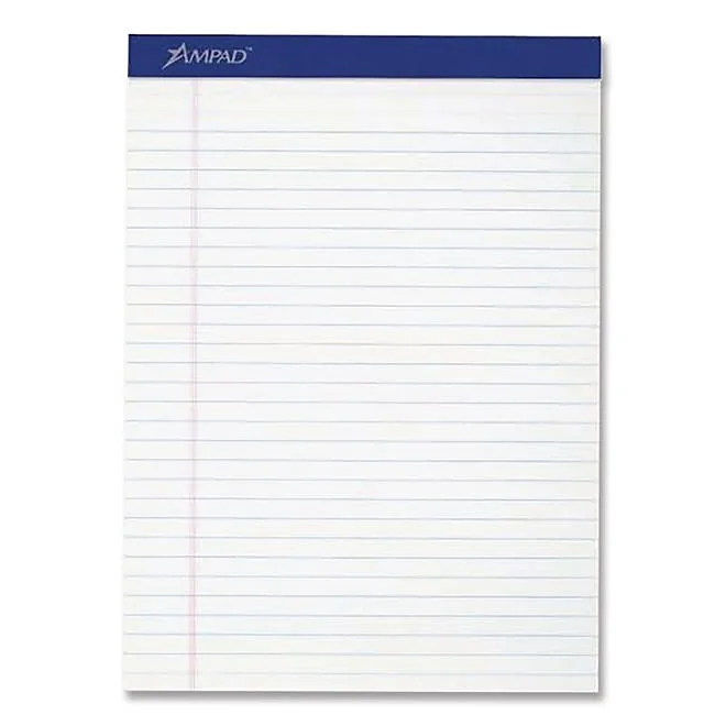 Ampad - Evidence Perf Top, Legal Rule, Letter, White, 50-Sheet Pads/Pack - Dozen 4