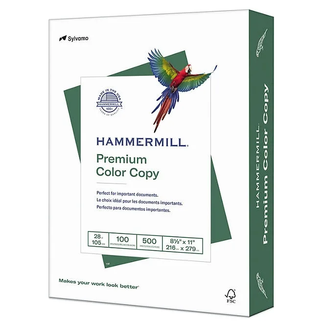 Hammermill - Copier Paper, 100 Brightness, 28lb, 8 1/2 x 11, Photo White - 500/Ream 2