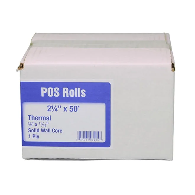 Alliance Thermal Paper Receipt Rolls, 2 1/4" x 50', White, 50 Rolls 2