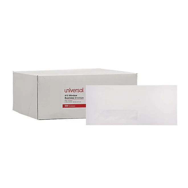 Universal® Window Business Envelope, 10, 4 1/8" x 9 1/2", White, 500/Box 2
